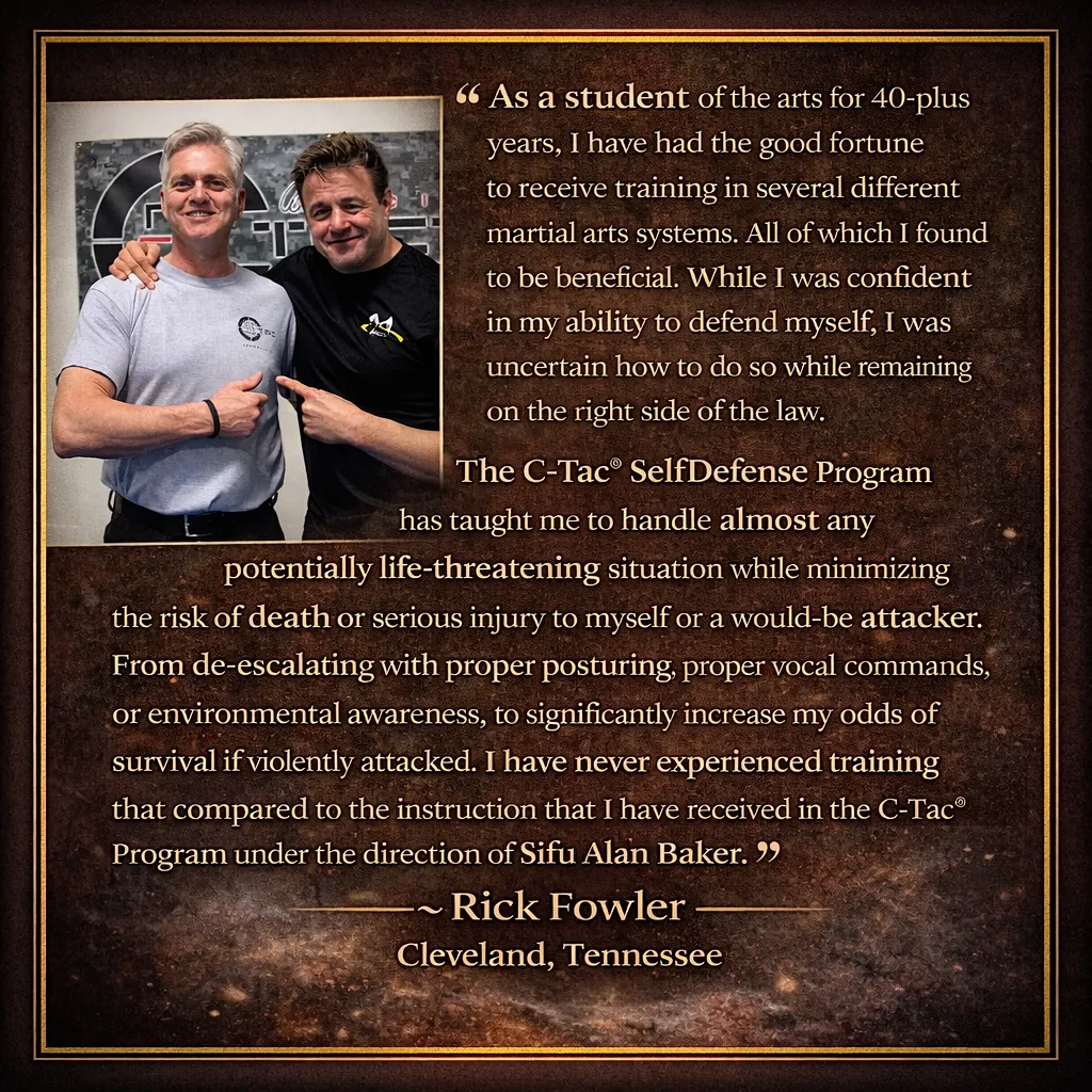Testimonial from Rick Fowler about C Tac self protection training